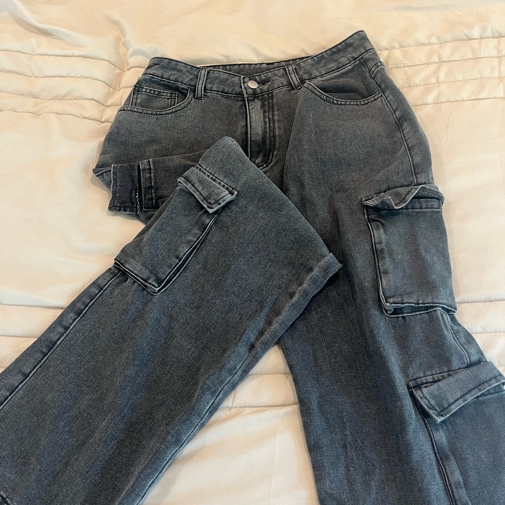 Stylish Gray Cargo Jeans